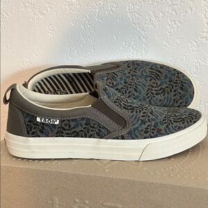 Taos Blue and Grey Canvas Slip On Shoes